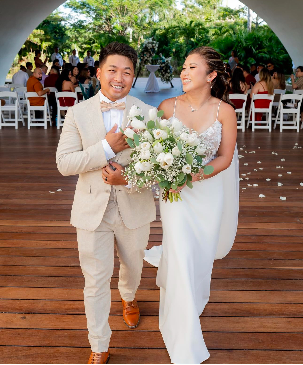 happy couple got married at secrets akumal
